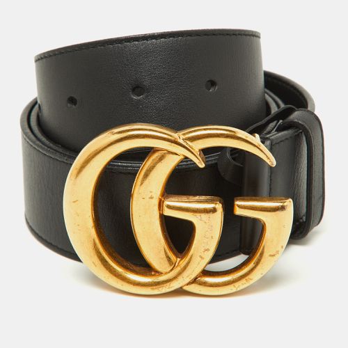 Gucci Black Leather GG Marmont Buckle Belt 85CM - Gucci - Modalova