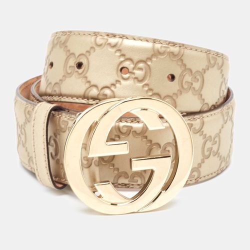 Gucci Gold Guccissima Leather Interlocking G Buckle Belt 80 CM - Gucci - Modalova