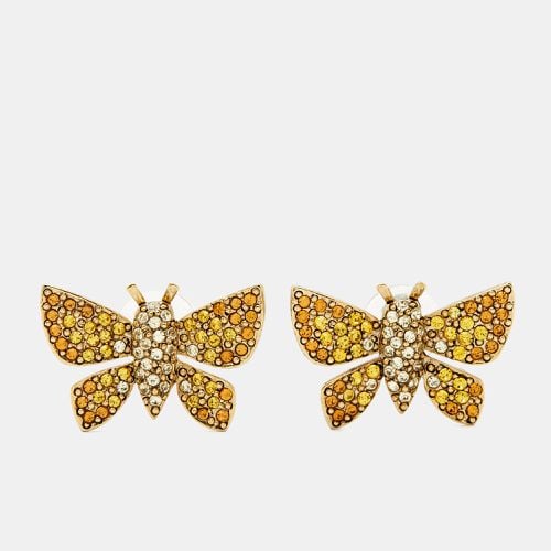 Oscar de la Renta Butterfly Crystal Gold Tone Earrings - Oscar de la Renta - Modalova