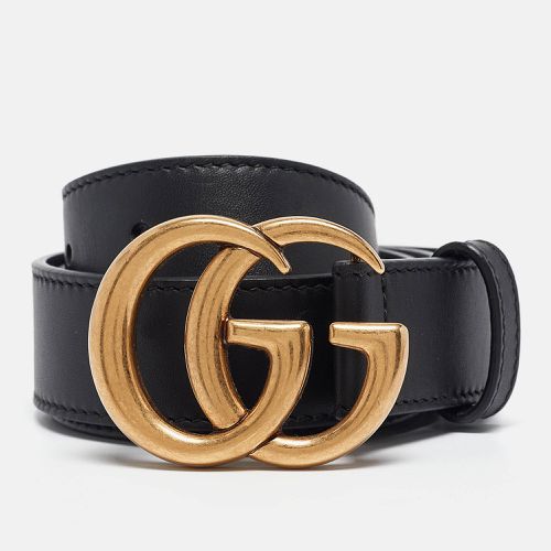 Gucci Black Leather GG Marmont Buckle Belt 75CM - Gucci - Modalova