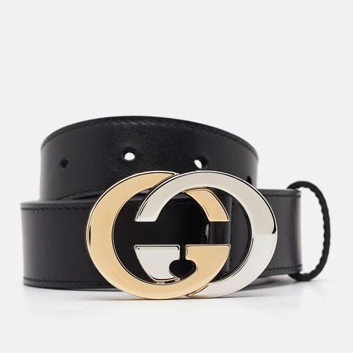 Gucci Black Leather Interlocking G Buckle Belt 90 CM - Gucci - Modalova