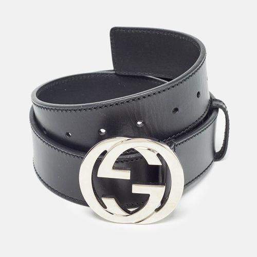 Gucci Black Leather Interlocking G Buckle Belt 85 CM - Gucci - Modalova