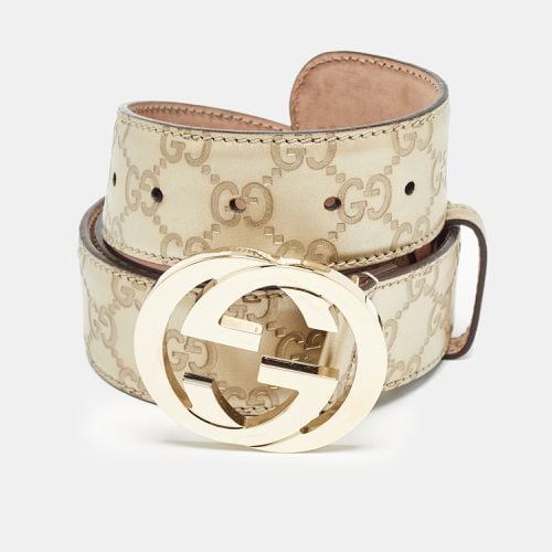 Gucci Gold Guccissima Leather Interlocking G Buckle Belt 95 CM - Gucci - Modalova