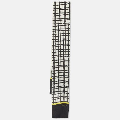 Gucci Monochrome Check Print Silk Narrow Stole - Gucci - Modalova