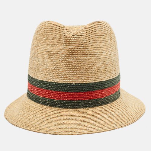 Gucci Brown Printed Straw Hat M - Gucci - Modalova