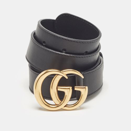 Gucci Black Leather GG Marmont Buckle Belt 75CM - Gucci - Modalova