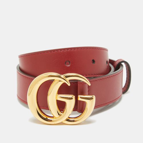 Gucci Red Leather GG Marmont Buckle Belt 70 CM - Gucci - Modalova