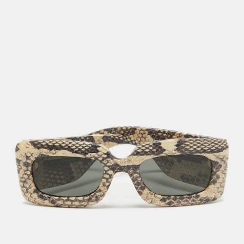 Gucci Black/Beige GG0816S Python Rectangular Sunglasses - Gucci - Modalova