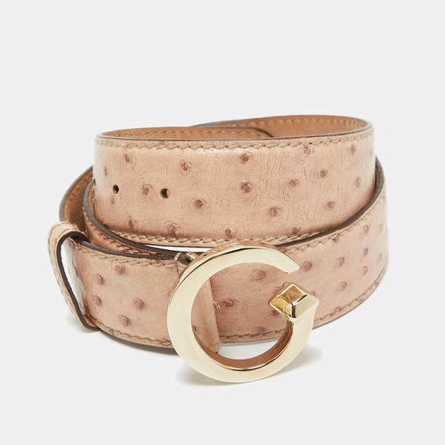 Gucci Beige Ostrich Leather G Buckle Belt 85CM - Gucci - Modalova