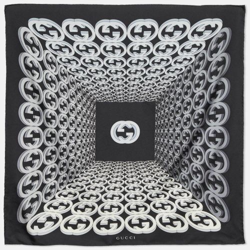 Gucci Black/White GG Printed Silk Scarf - Gucci - Modalova