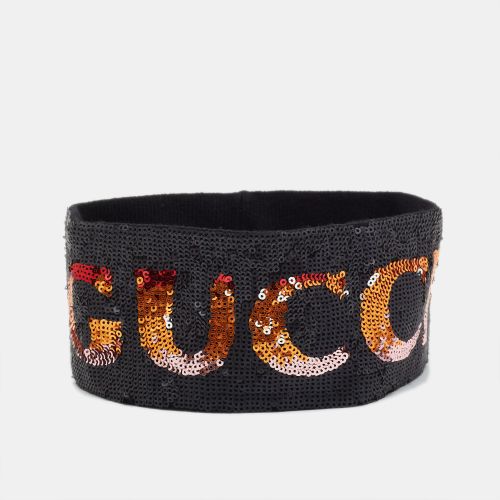 Gucci Black Logo Print Sequin Headband and Wristband Set S - Gucci - Modalova