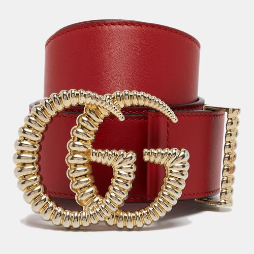 Leather Torchon Double G Buckle Belt 90 CM - Gucci - Modalova