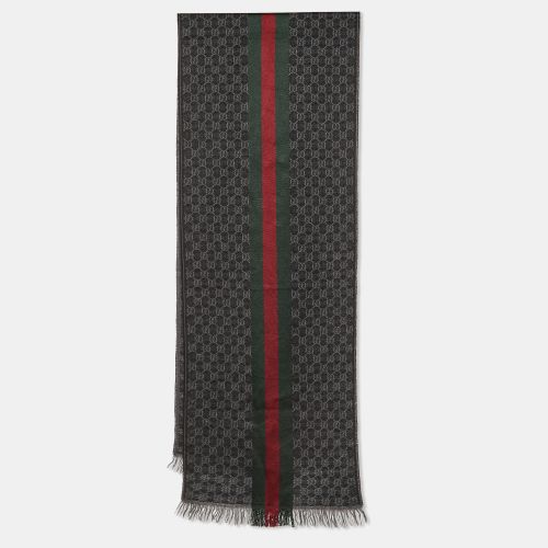 Gucci Tri Color GG Wool & Silk Web Scarf - Gucci - Modalova