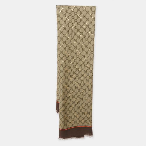 Gucci Brown GG Horsebit Print Modal Scarf - Gucci - Modalova