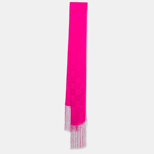 Gucci Fuchsia Pink GG Pattern Silk Fringed Stole - Gucci - Modalova