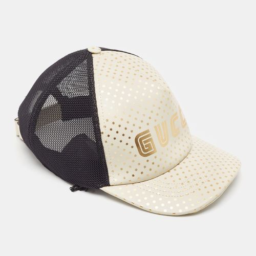 Gucci Off White Stars Logo Print Leather & Nylon Baseball Cap L - Gucci - Modalova