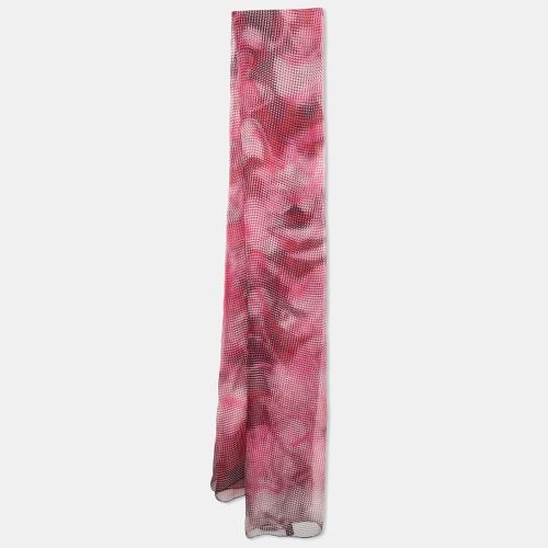 Gucci Pink/Black Optical Illusion Print Silk Chiffon Stole - Gucci - Modalova