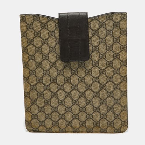 Gucci Beige/Brown GG Supreme Canvas and Leather iPad Case - Gucci - Modalova