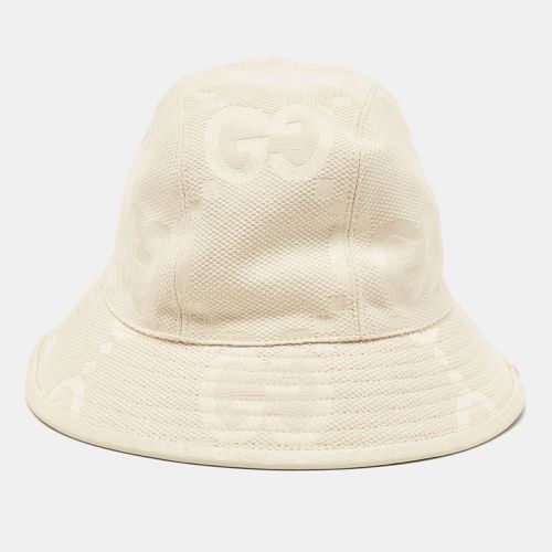 Gucci Cream GG Canvas Narrow Brim Bucket Hat S - Gucci - Modalova