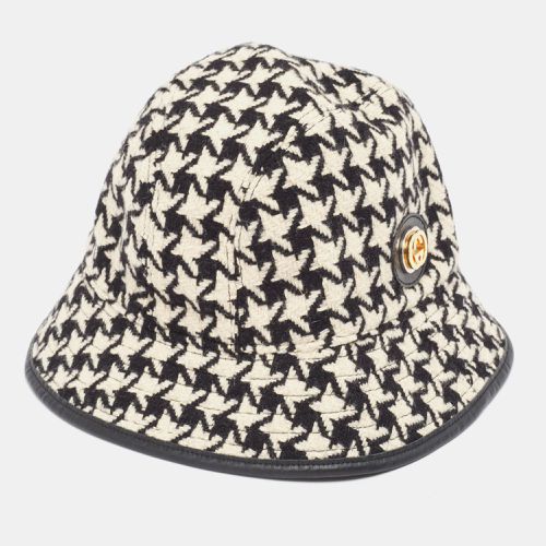 Gucci Monochrome Houndstooth Wool & Cotton Bucket Hat M - Gucci - Modalova