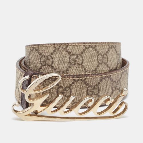 Gucci Beige GG Supreme Canvas and Leather Logo Belt 90CM - Gucci - Modalova