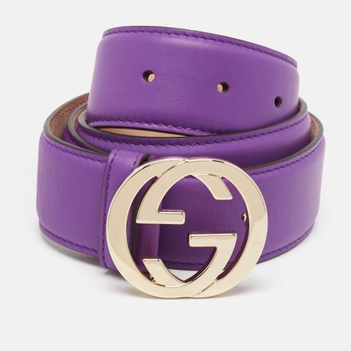 Gucci Purple Leather Interlocking G Buckle Belt 80CM - Gucci - Modalova