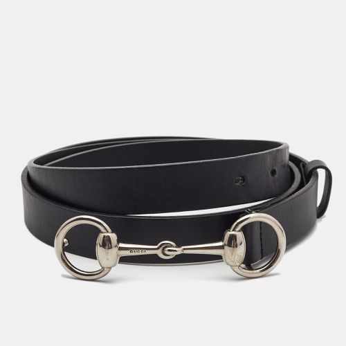 Gucci Black Leather Horsebit Waist Belt 100CM - Gucci - Modalova