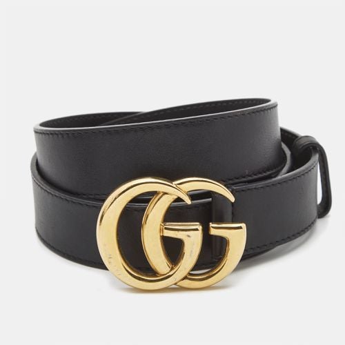 Gucci Black Leather GG Marmont Buckle Belt 95CM - Gucci - Modalova