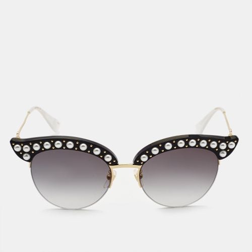 Gucci Black Gradient GG0212S Pearl Studded Cat Eye Sunglasses - Gucci - Modalova