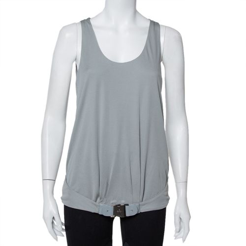 Gucci Grey Knit Leather Belt Detail Tank Top M - Gucci - Modalova