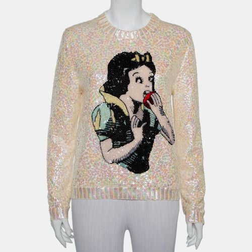 Gucci Cream Wool Snow White Sequin Embellished Crewneck Sweater S - Gucci - Modalova