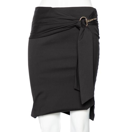 Gucci Black Cotton Waist Tie Detail Knee Length Skirt S - Gucci - Modalova