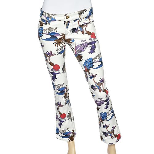 Gucci Off - White Tropical Printed Cotton Pants S - Gucci - Modalova