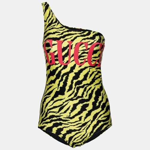 Black and Zebra Print Sparkling Swimsuit M - Gucci - Modalova