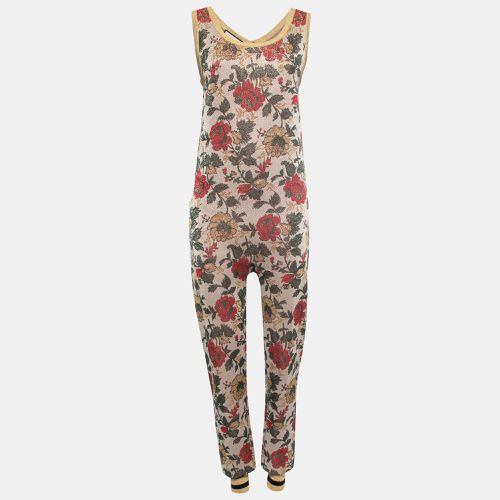 Gold Floral Lurex Knit Jumpsuit L - Gucci - Modalova