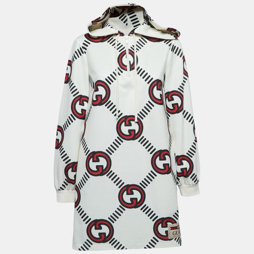 Gucci Cream Logo Printed Jersey Hoodie Dress S - Gucci - Modalova