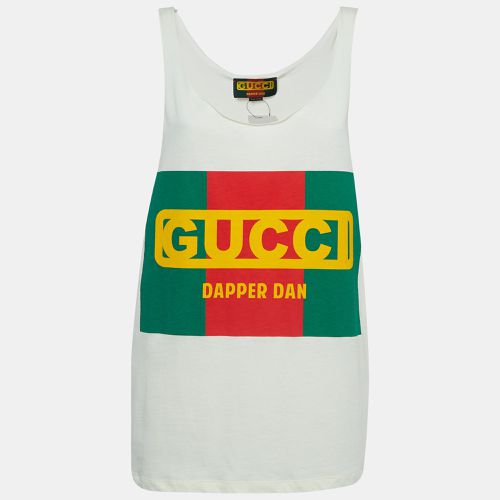 Gucci X Dan Dapper Off White Logo Printed Cotton Tank Top XS - Gucci - Modalova