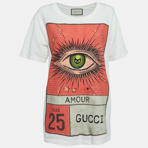 Gucci Off White Graphic Print Cotton T-Shirt S - Gucci - Modalova