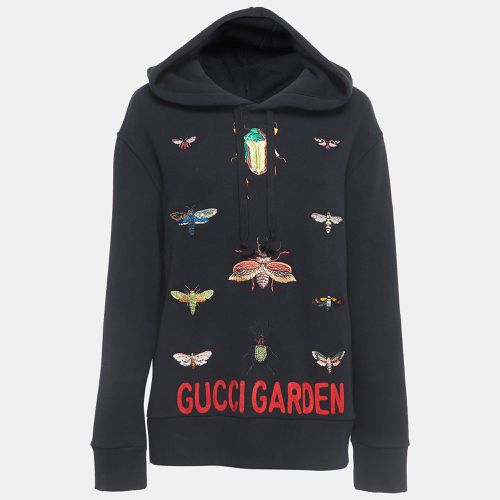 Gucci Black Garden Insects Embroidered Cotton Hoodie XS - Gucci - Modalova