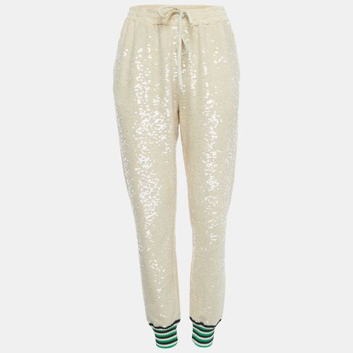 Gucci Beige Sequined Cotton Drawstring Joggers L - Gucci - Modalova