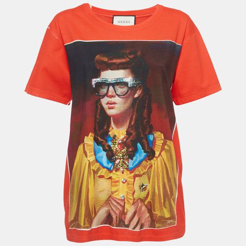 Gucci Red Portrait Print Cotton Jersey T-Shirt S - Gucci - Modalova