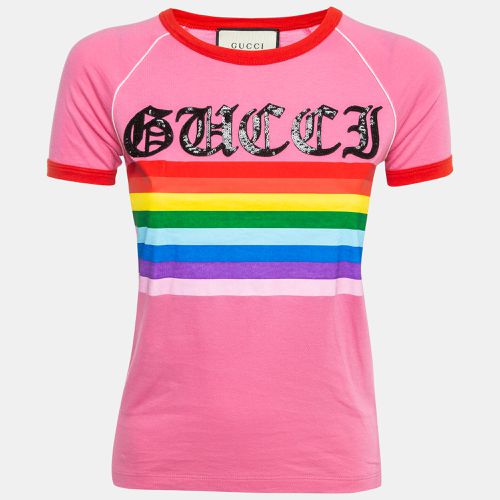 Gucci Pink Rainbow Print Cotton T-Shirt XS - Gucci - Modalova