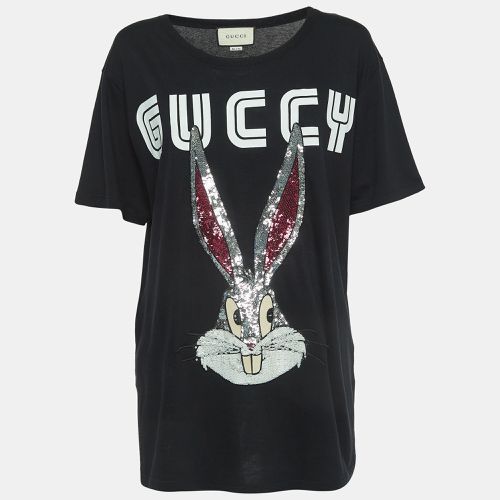 Gucci Black Embellished Bugs Bunny Cotton T-Shirt M - Gucci - Modalova