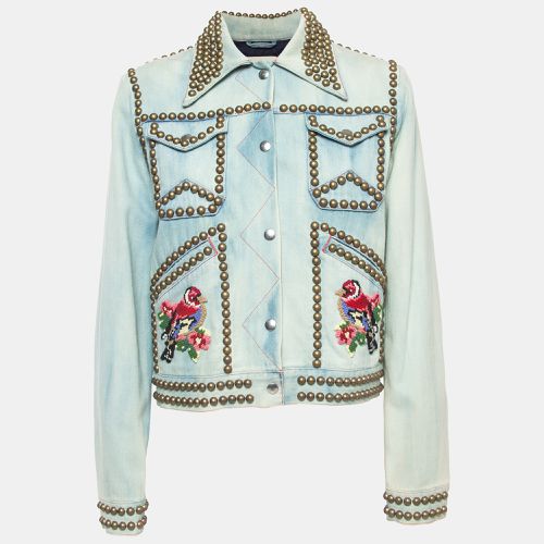 Gucci Blue Bird Applique Denim Studded Jacket M - Gucci - Modalova