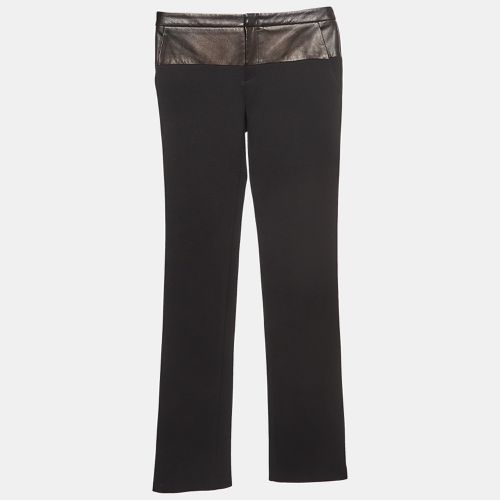 Gucci Black Leather Trim Nylon Slim Fit Trousers S - Gucci - Modalova