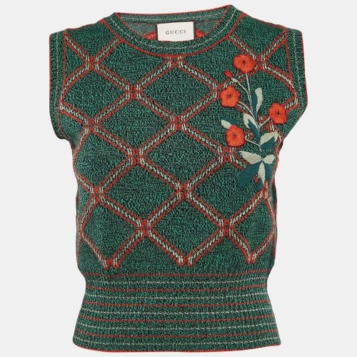 Gucci Green Embroidered Wool Blend Pullover Vest XS - Gucci - Modalova