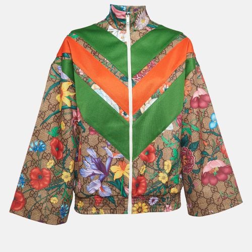 Gucci Green GG Supreme floral Print Knit Zipper Track Jacket XS - Gucci - Modalova