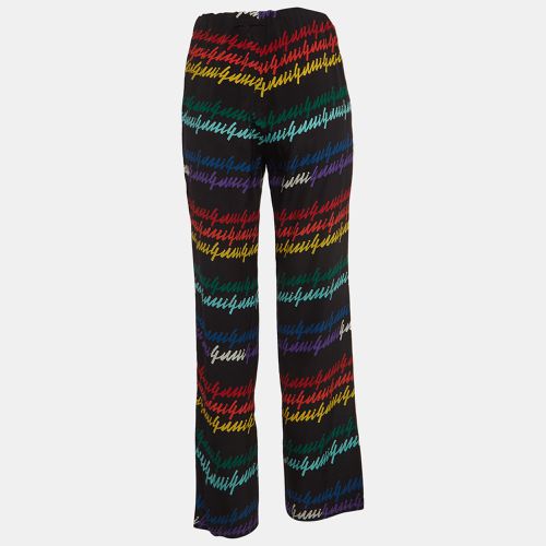 Gucci Multicolor Signature Printed Silk Trousers M - Gucci - Modalova