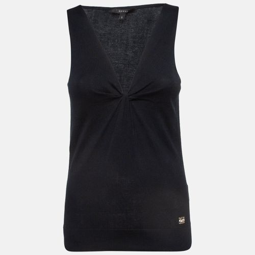 Gucci Black Cotton Twisted Detail Tank Top S - Gucci - Modalova