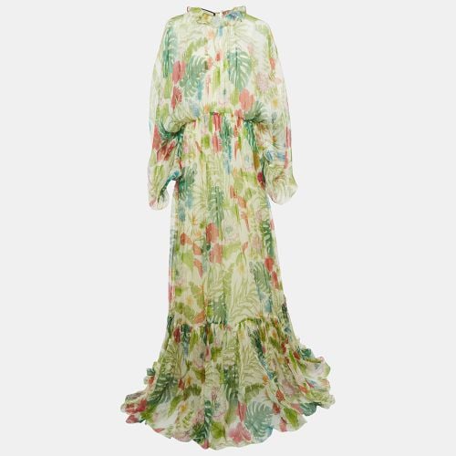 Gucci Green Floral Printed Lurex Silk Long Dress M - Gucci - Modalova